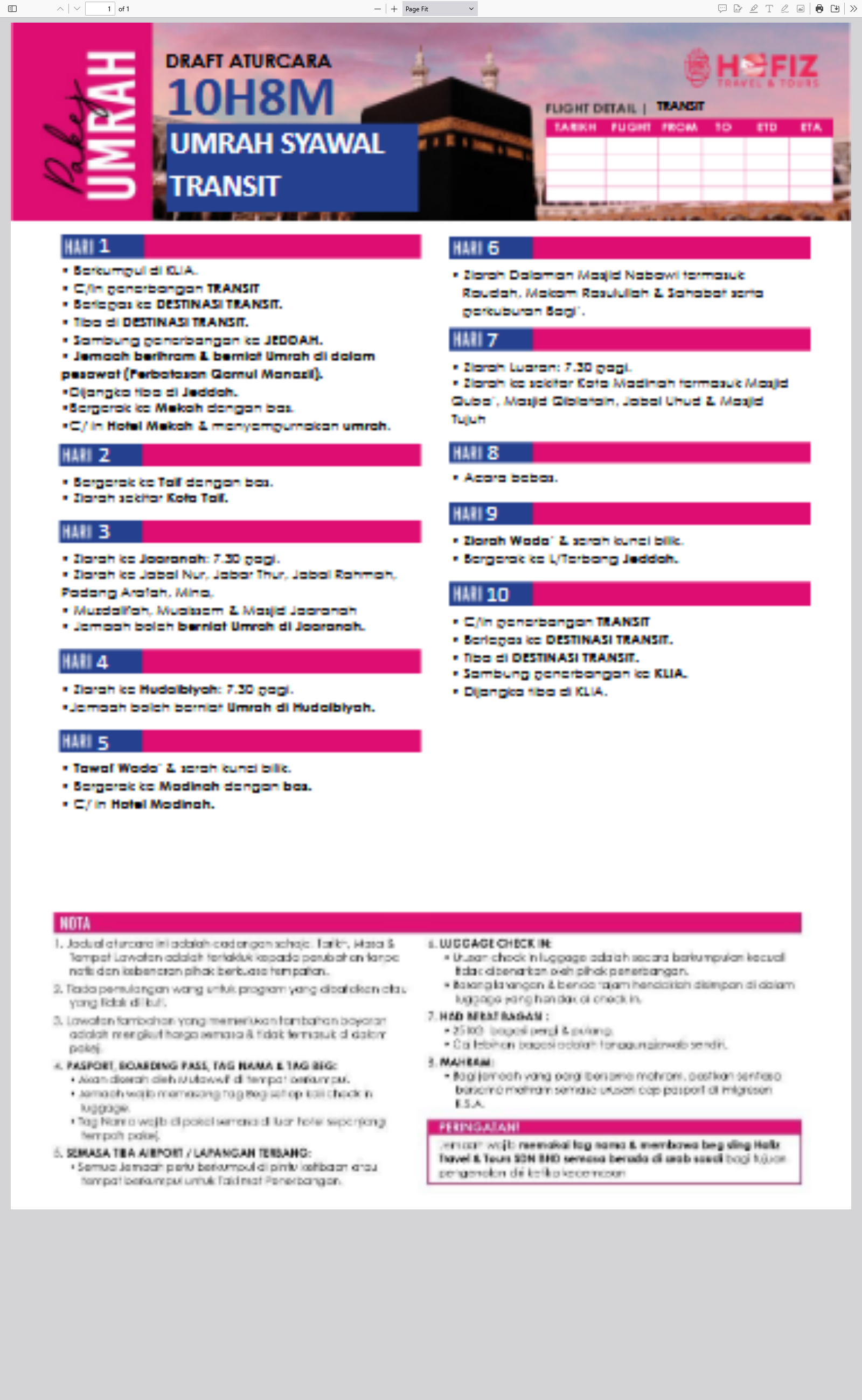 Proposed Programme 1